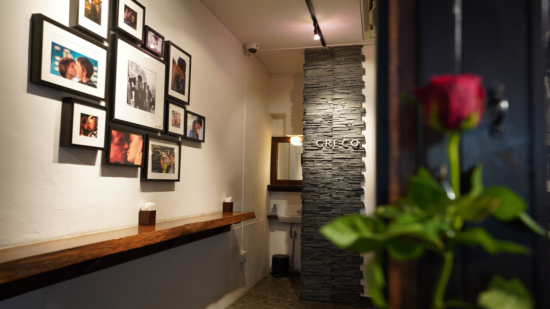 Standing wine bar interior