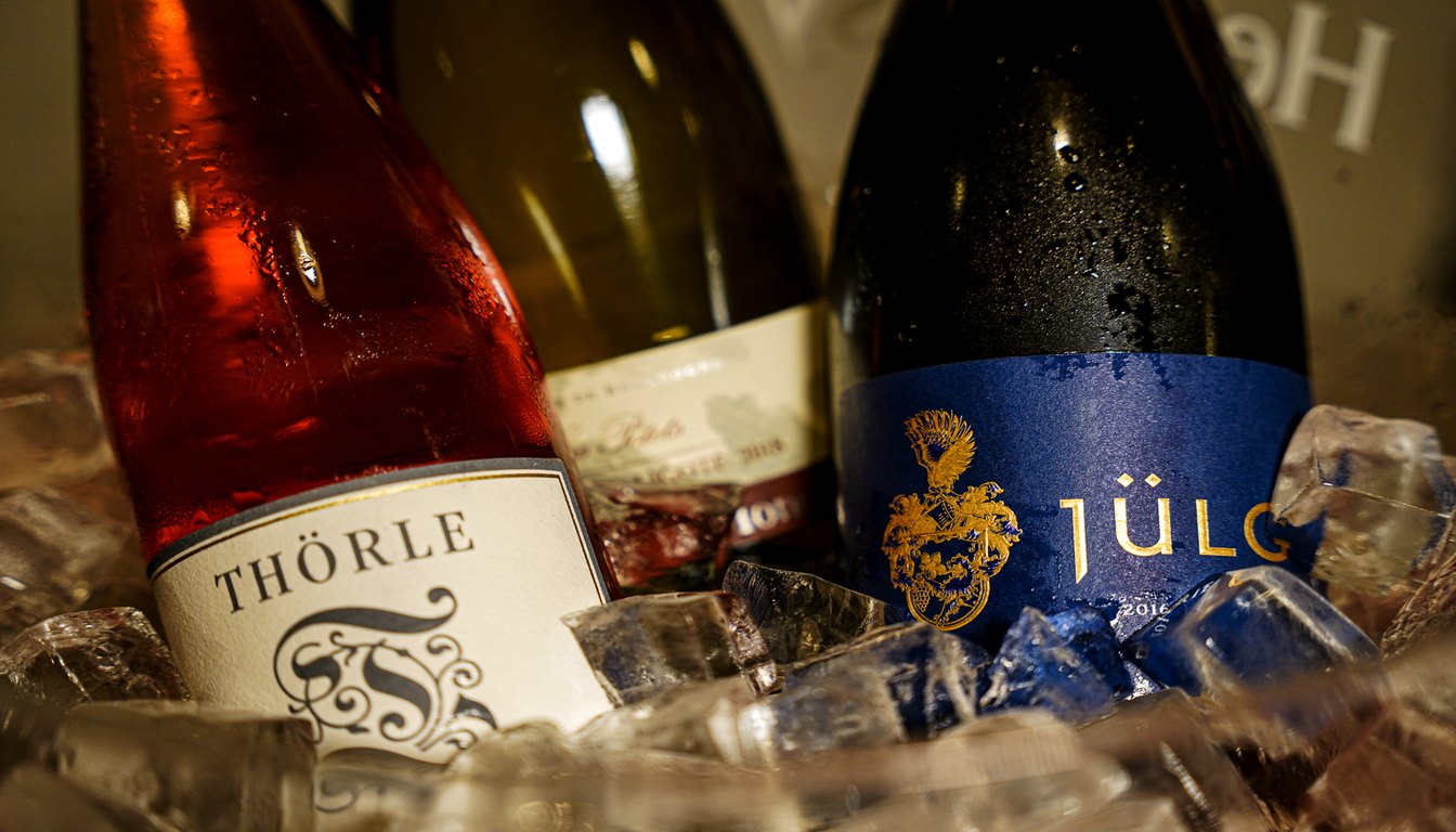 Three wine bottles